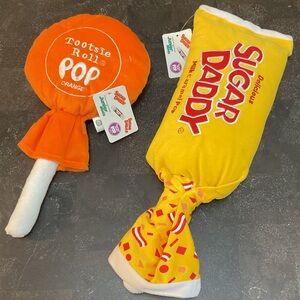 Vintage Plush Tootsie Roll Pop & Sugar Daddy Candy Set